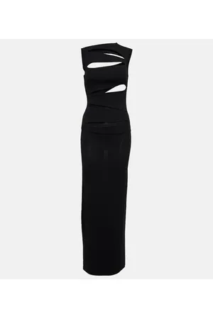 CHRISTOPHER ESBER Cutout ribbed-knit paneled midi dress