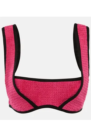 Marine Serre Jacquard cotton bra top