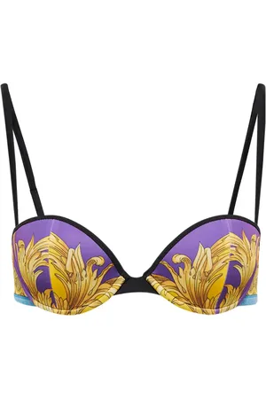 VERSACE Printed balconette bikini top