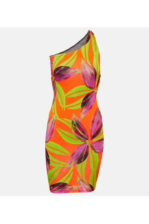Louisa Ballou Plunge one-shoulder minidress
