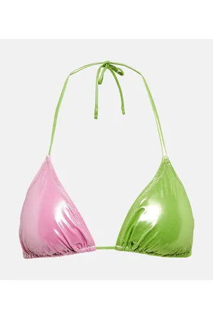 Reina Olga Love Triangle lamÃ© bikini top
