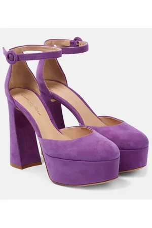 Gianvito Rossi Vernice platform suede pumps