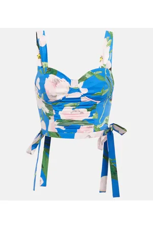 Carolina Herrera Floral cotton-blend crop top