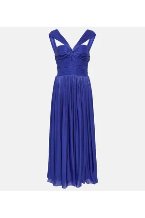 Costarellos Cavana lurex gerogette midi dress