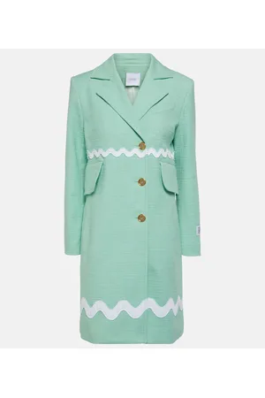 Patou Single-breasted cotton-blend tweed coat