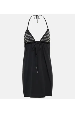 Balmain Embellished halterneck minidress