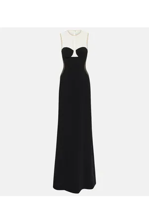 Stella McCartney Mesh-paneled crÃªpe gown