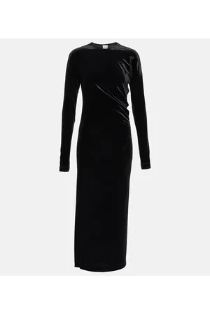 Totême Twisted velvet midi dress