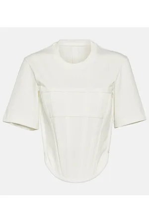 DION LEE Corset cotton jersey T-shirt