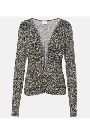 Isabel Marant Laura printed ruched jersey top