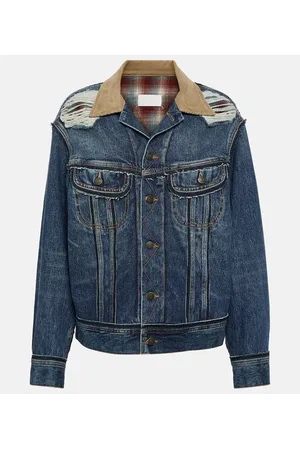 Maison Margiela X Pendleton distressed denim jacket