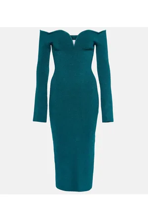 GALVAN Grace off-shoulder midi dress
