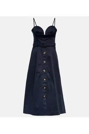 Carolina Herrera Belted cotton-blend midi dress