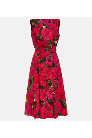 Oscar de la Renta Cotton-blend midi dress