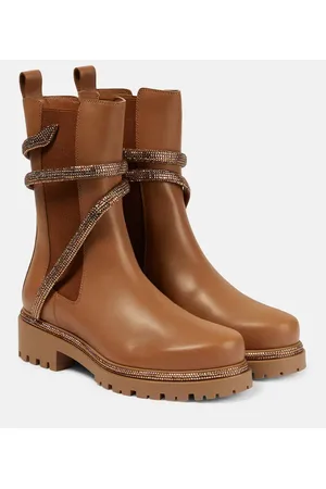 RENE CAOVILLA Chelsea leather ankle boots