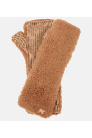 Max Mara Manny fingerless teddy gloves