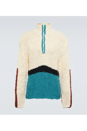 THE ELDER STATESMAN Block N Spiral bouclÃ© sweater
