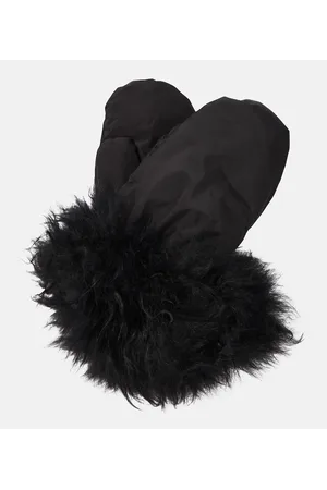 YVES SALOMON Down shearling-trimmed mittens