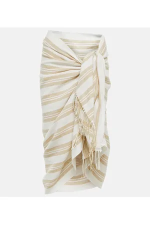 Totême Striped linen and cotton beach cover-up