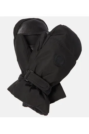YVES SALOMON Leather-trimmed mittens