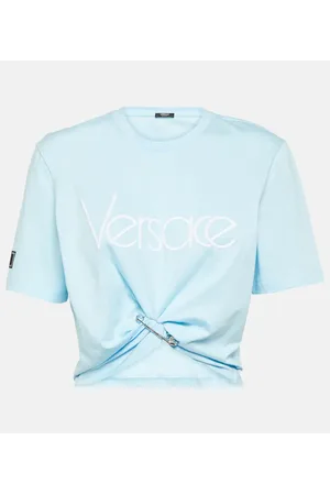 VERSACE 1978 Re-Edition logo cotton crop top