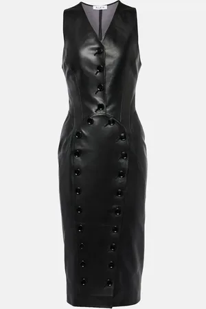 Alaïa AlaÃ¯a Leather midi dress
