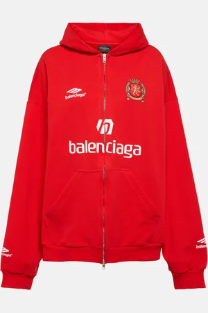 Balenciaga Logo cotton jersey hoodie