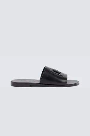 Dolce & Gabbana Logo leather slides