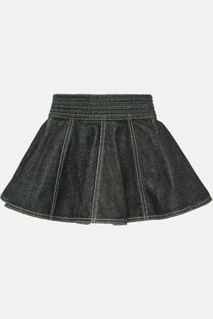Alaïa AlaÃ¯a Peplum denim skirt belt
