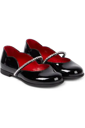 Christian Louboutin Embellished patent leather ballet flats