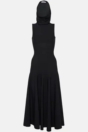 Alaïa AlaÃ¯a Hooded jersey midi dress