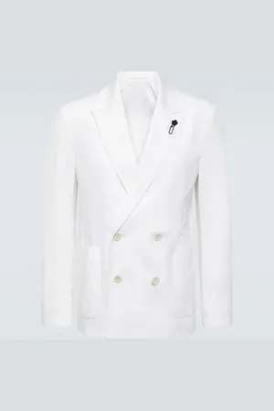 LARDINI Double-breasted cotton blazer