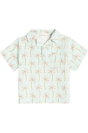 The New Society Palm Springs cotton and linen polo shirt