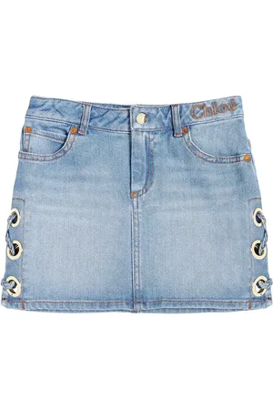 Chloé ChloÃ© Kids Lace-detail denim skirt