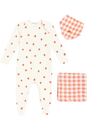 Bobo Choses Baby Tomato onesie, blanket and bib set
