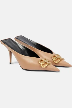 Balenciaga Square Knife 80 BB leather mules