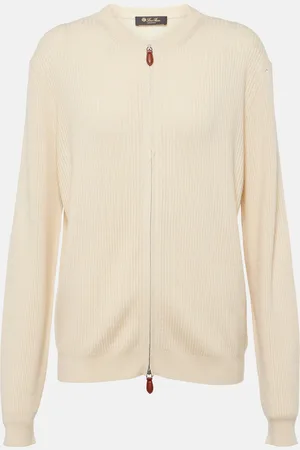 Loro Piana Leather-trimmed cashmere and silk cardigan