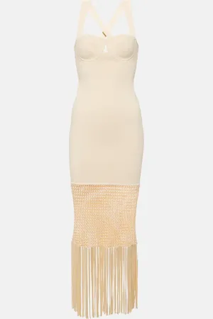 GALVAN Diana fringed midi dress