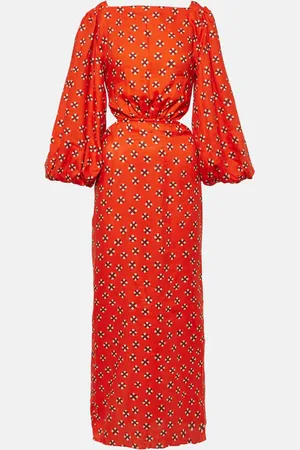 JOHANNA ORTIZ Printed linen midi dress
