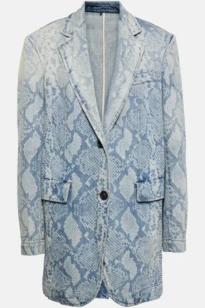 Sportmax Snake-effect denim blazer