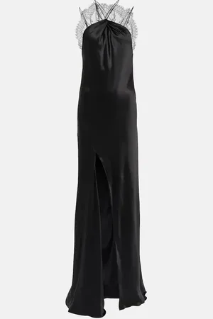 Givenchy Halterneck lace-trimmed silk satin gown