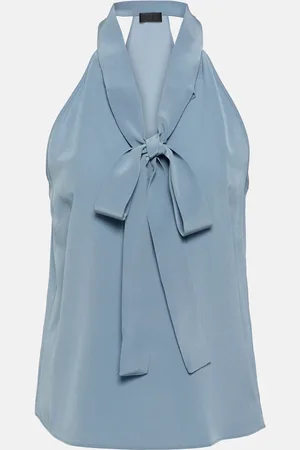 NILI LOTAN Zelie halterneck silk top