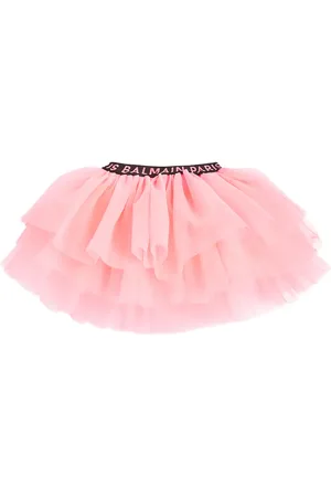 Balmain Logo tulle skirt