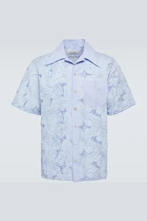 WALES BONNER Highlife floral cotton-blend bowling shirt