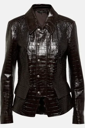 Tom Ford Croc-effect leather jacket