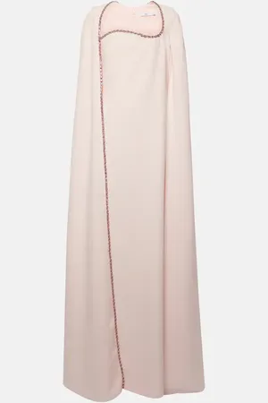 Safiyaa Mattia caped embellished crÃªpe gown