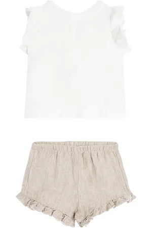 Il gufo Baby linen shirt and shorts set