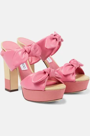 Jimmy Choo Rua 120 leather and raffia platform sandals