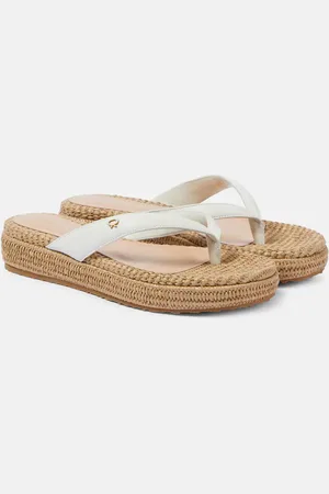 Gianvito Rossi Leather platform espadrille thong sandals
