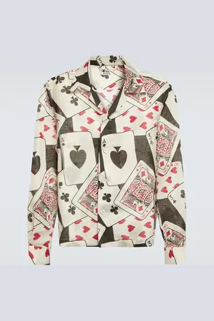 BODE Ace Of Spades printed ramie shirt